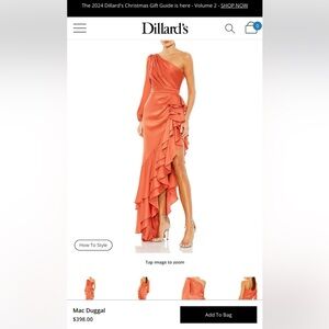 Mac Duggal Burnt Orange Formal Dress